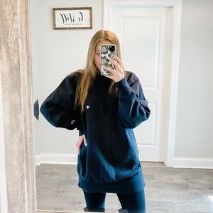 Vintage Champion Crew Neck Black Pull Over Reverse Weave Mens XXL- Unisex